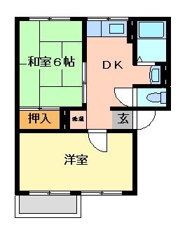 拡大写真：ソファレ鎌田 2階201の間取り