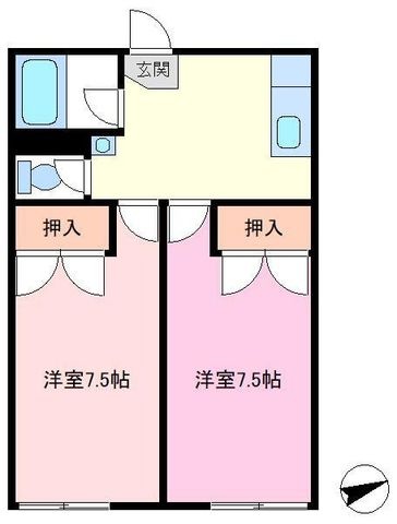 拡大写真：小金原ハイム1号棟 1階101の間取り