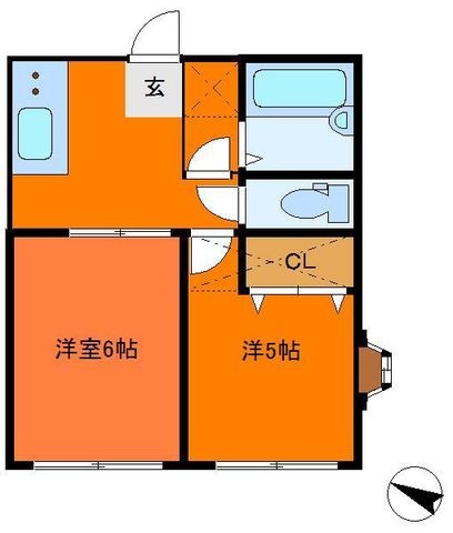 拡大写真:エトワール北小金 2階202の間取り