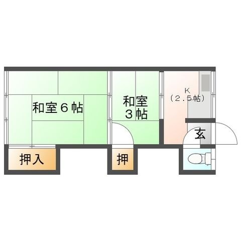 拡大写真:大塚荘 2階11の間取り