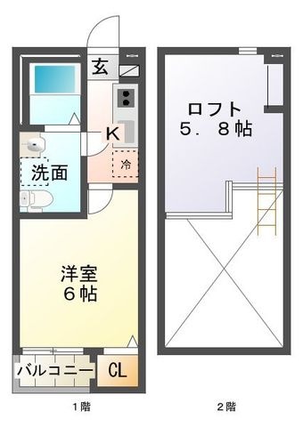 拡大写真:レイズ大久保 1階101の間取り