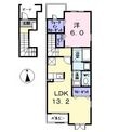 ソレイユBの間取図