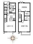 MAISONETTE LAND 込野 Bの間取図