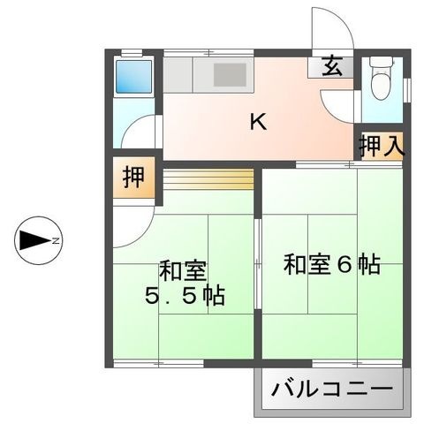 拡大写真:佐久市横和 2階201の間取り