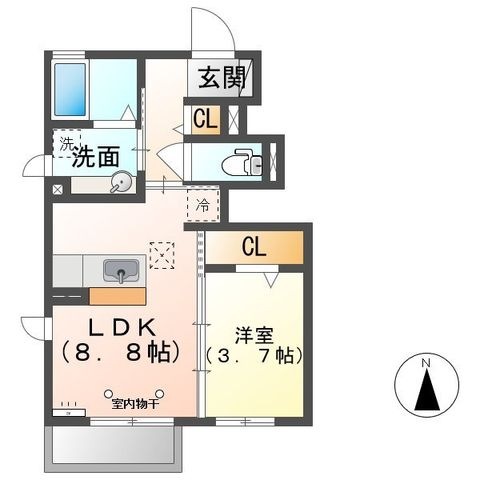 拡大写真:プリマージュ A 1階105の間取り