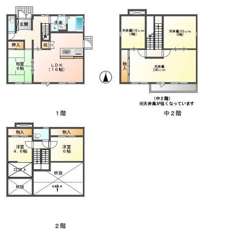 拡大写真:山口様貸戸建 2階1の間取り