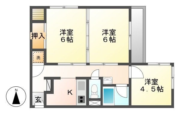 拡大写真:佐久市野沢 2階203の間取り