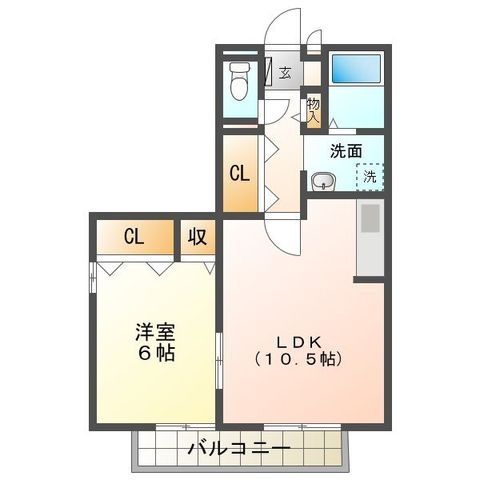 拡大写真:セジュールSEタケイシ 2階A201の間取り