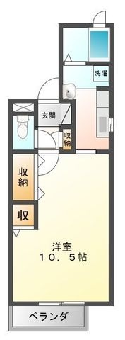 拡大写真:セジュール秀 2階206の間取り