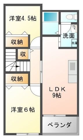 拡大写真:セゾンパルテール 2階202の間取り