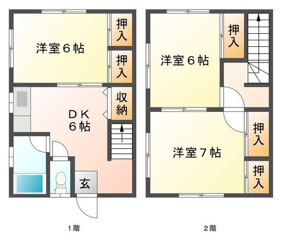 拡大写真:石橋アパート 1階2の間取り
