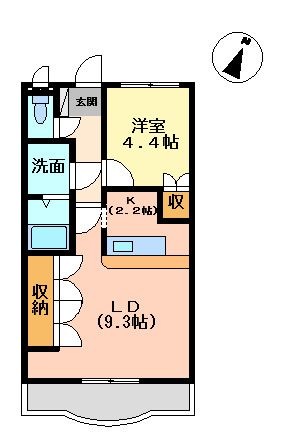 拡大写真：ベル・クオレ 2階201の間取り