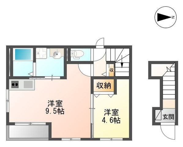 拡大写真：岐阜市蔵前５丁目 1階201の間取り