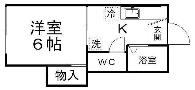 拡大写真:ピースフル川内第2 2階202の間取り