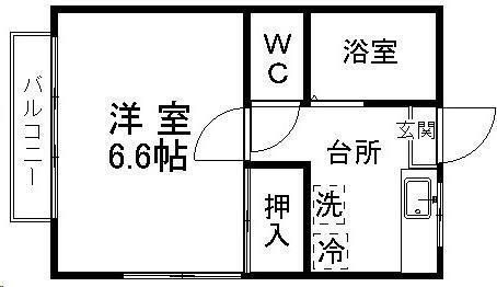 拡大写真:コーポタカシゲ 2階205の間取り