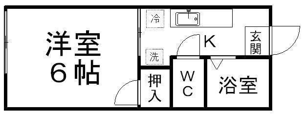 拡大写真:ハイネス青葉A棟 1階102の間取り