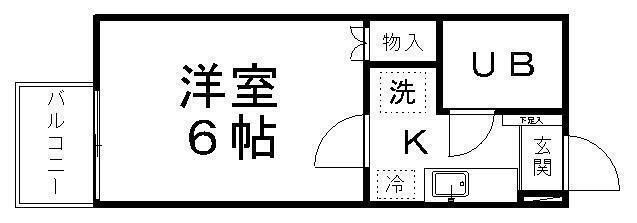拡大写真：コーポ国井 1階103の間取り