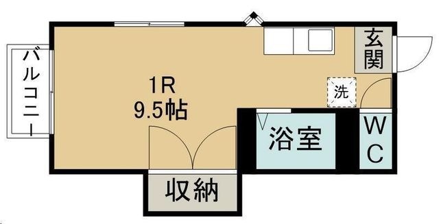 拡大写真:サンダーコート 2階203の間取り