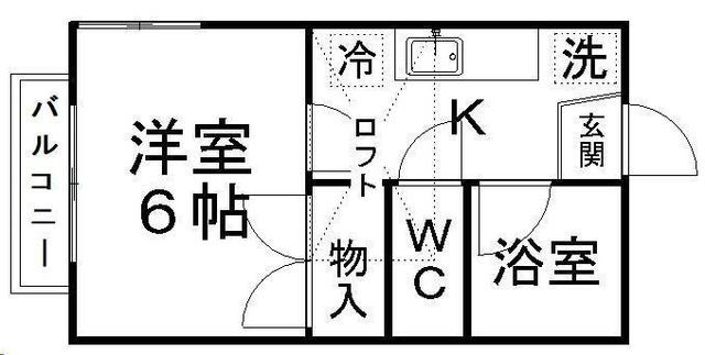 拡大写真：グラバー邸北山Ｂ 1階101の間取り