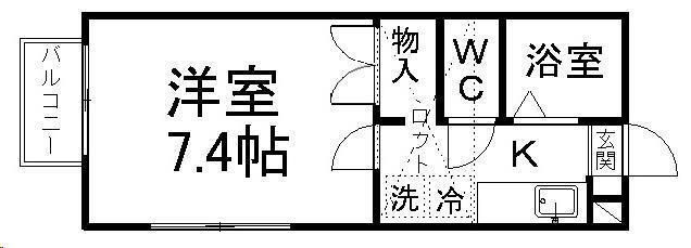 拡大写真：コーポ向日葵 2階205の間取り