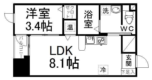 拡大写真:グラン・ドミール一番町 6階609の間取り