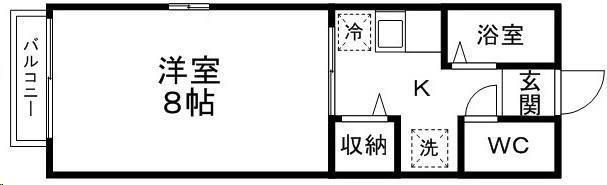 拡大写真:サンフラット 2階201の間取り