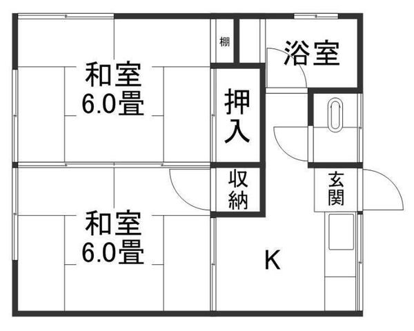 拡大写真:安住アパート 2階201の間取り