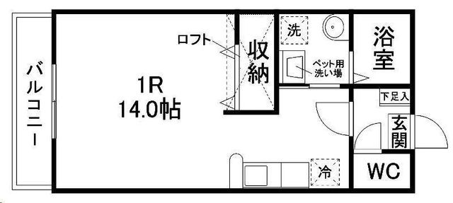 拡大写真:フルハウス 1階102の間取り