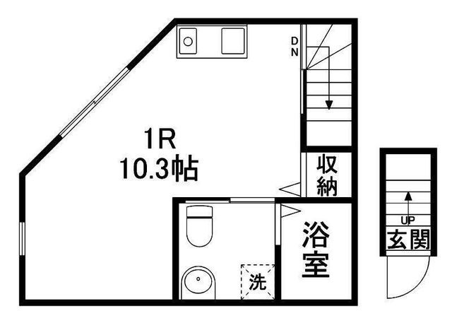 拡大写真:プランタン小田原 2階205の間取り