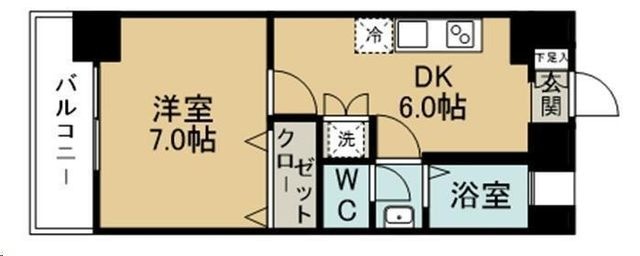 拡大写真：サニービル 8階806の間取り