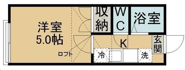拡大写真:ルノール2 2階201の間取り