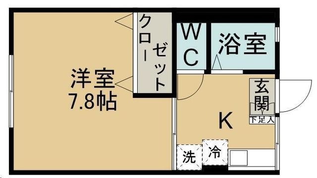 拡大写真：シティハイムジュネス 1階102の間取り
