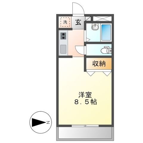 拡大写真:倉敷市田ノ上 2階203の間取り