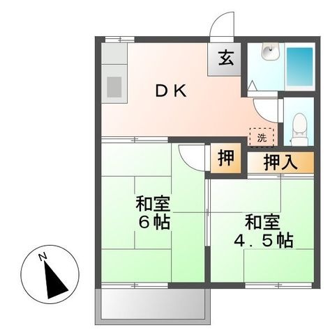 拡大写真:倉敷市福井 1階101の間取り