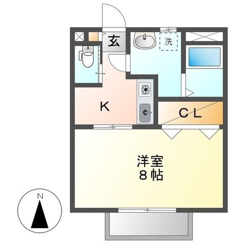 拡大写真:倉敷市鳥羽 1階105の間取り