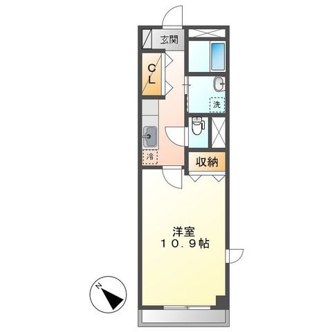 拡大写真:倉敷市八王寺町 3階301の間取り