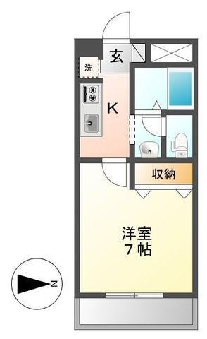 拡大写真:倉敷市上東 2階202の間取り