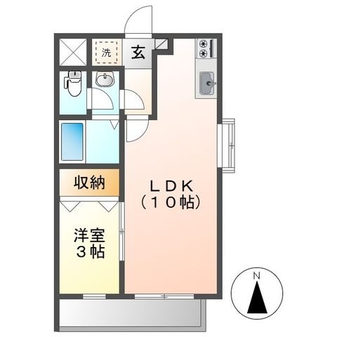 拡大写真:倉敷市日ノ出町1丁目 1階101の間取り