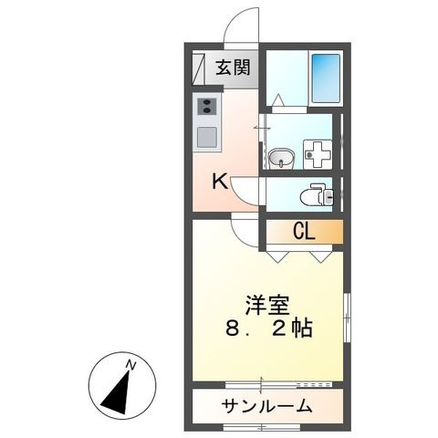 拡大写真:倉敷市真備町川辺 1階102の間取り