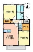 ブラン・ブルー　Dの間取図