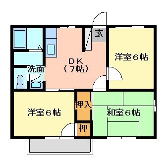 拡大写真：メゾンシティコート　Ａ棟 1階102の間取り