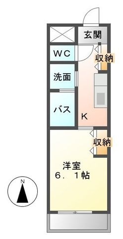 拡大写真:East Court Saqkurabashi 3階401の間取り