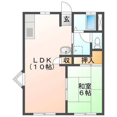拡大写真：メゾン山本 1階103の間取り