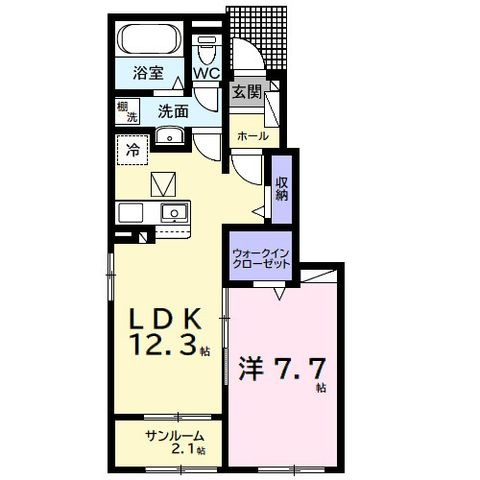 拡大写真:ジリータC 1階103の間取り