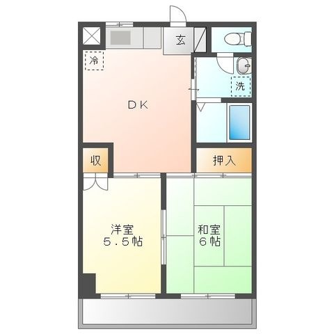 拡大写真:春日部市中央7丁目 2階206の間取り