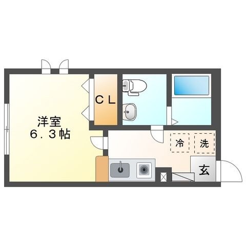 拡大写真:アムスヴィエ 1階101の間取り