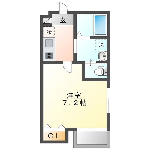 拡大写真：キャメル春日部緑町Ⅱ 2階205の間取り
