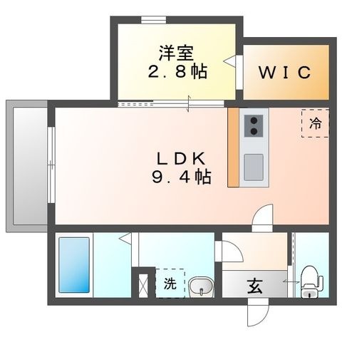 拡大写真:春日部市千間1丁目 3階301の間取り