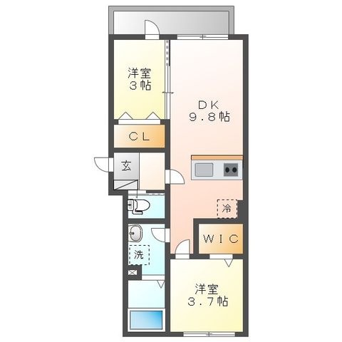 拡大写真:春日部市千間1丁目 3階302の間取り