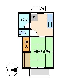 拡大写真：川崎市高津区二子２丁目 2階205の間取り